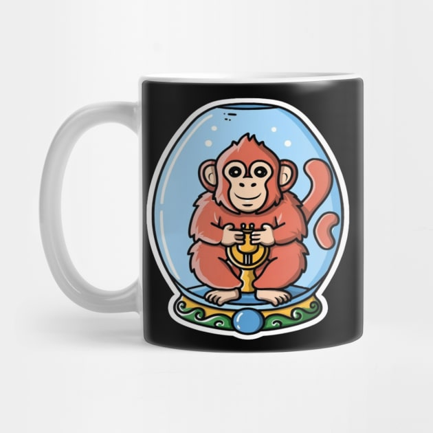 Cute Monkey in a Genie Bottle by joolsd1@gmail.com